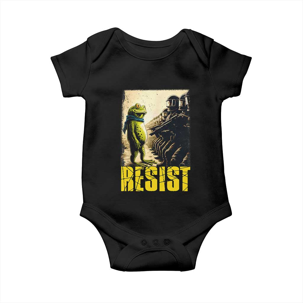 Resist Frog Baby Onesie Stand Against Free Portland Protest TS02 Black Print Your Wear