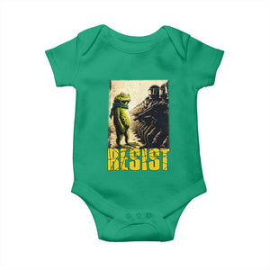 Resist Frog Baby Onesie Stand Against Free Portland Protest TS02 Irish Green Print Your Wear