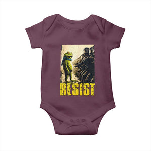 Resist Frog Baby Onesie Stand Against Free Portland Protest TS02 Maroon Print Your Wear