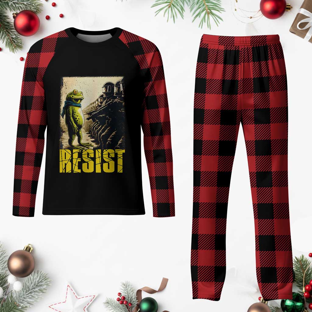 Resist Frog Plaid Pajama Set Stand Against Free Portland Protest TS02 Buffalo Plaid Print Your Wear