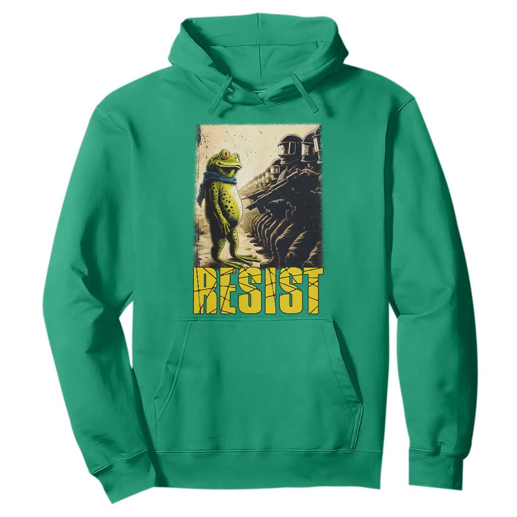 Resist Frog Hoodie Stand Against Free Portland Protest TS02 Irish Green Print Your Wear