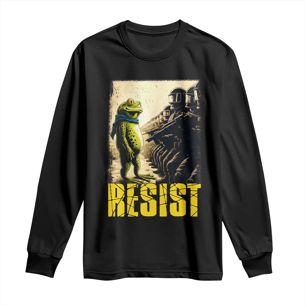 Resist Frog Long Sleeve Shirt Stand Against Free Portland Protest TS02 Black Print Your Wear