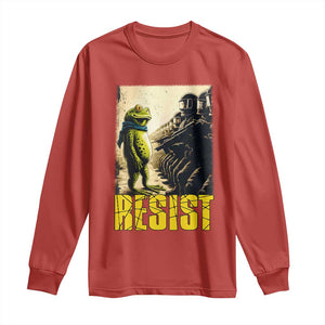 Resist Frog Long Sleeve Shirt Stand Against Free Portland Protest TS02 Red Print Your Wear