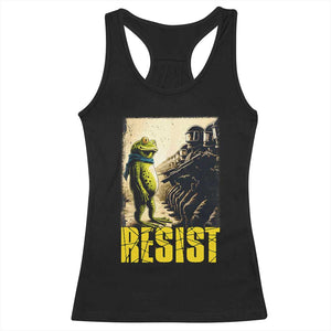 Resist Frog Racerback Tank Top Stand Against Free Portland Protest TS02 Black Print Your Wear