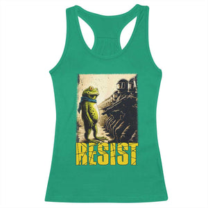 Resist Frog Racerback Tank Top Stand Against Free Portland Protest TS02 Irish Green Print Your Wear