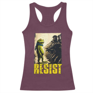 Resist Frog Racerback Tank Top Stand Against Free Portland Protest TS02 Maroon Print Your Wear