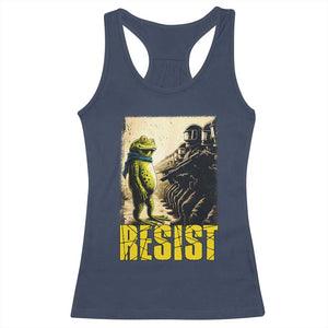 Resist Frog Racerback Tank Top Stand Against Free Portland Protest TS02 Navy Print Your Wear