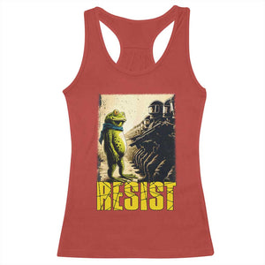 Resist Frog Racerback Tank Top Stand Against Free Portland Protest TS02 Red Print Your Wear