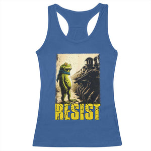 Resist Frog Racerback Tank Top Stand Against Free Portland Protest TS02 Royal Blue Print Your Wear