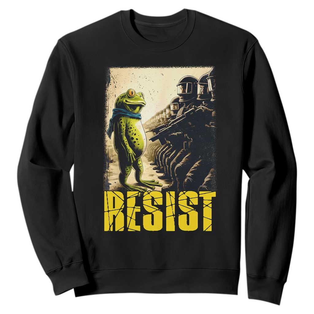 Resist Frog Sweatshirt Stand Against Free Portland Protest TS02 Black Print Your Wear