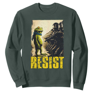 Resist Frog Sweatshirt Stand Against Free Portland Protest TS02 Dark Forest Green Print Your Wear