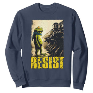 Resist Frog Sweatshirt Stand Against Free Portland Protest TS02 Navy Print Your Wear