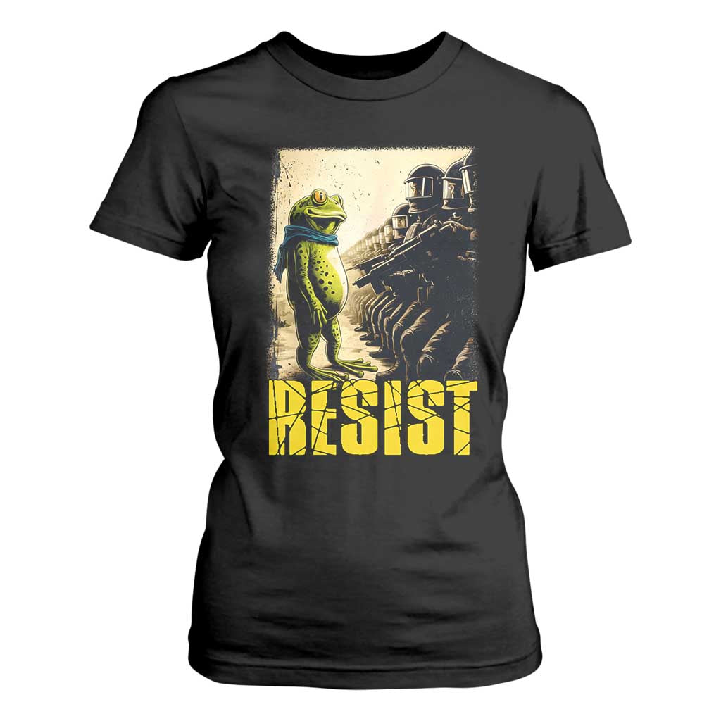 Resist Frog T Shirt For Women Stand Against Free Portland Protest TS02 Black Print Your Wear