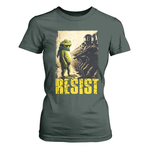 Resist Frog T Shirt For Women Stand Against Free Portland Protest TS02 Dark Forest Green Print Your Wear