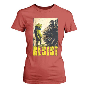 Resist Frog T Shirt For Women Stand Against Free Portland Protest TS02 Red Print Your Wear