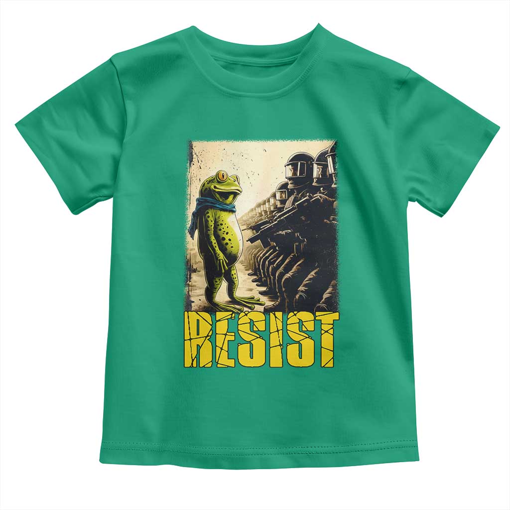 Resist Frog Toddler T Shirt Stand Against Free Portland Protest TS02 Irish Green Print Your Wear