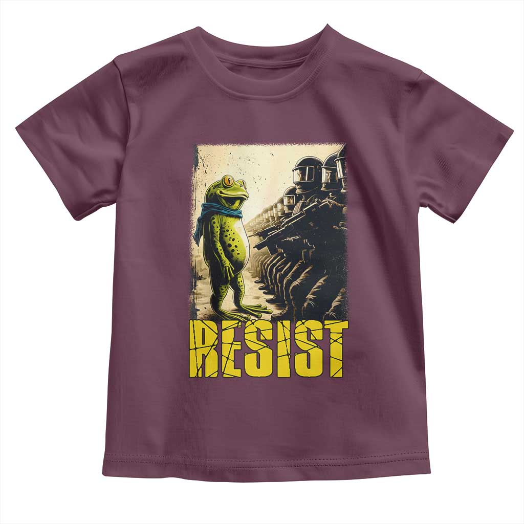 Resist Frog Toddler T Shirt Stand Against Free Portland Protest TS02 Maroon Print Your Wear