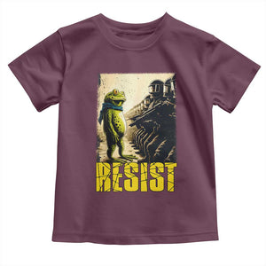 Resist Frog Toddler T Shirt Stand Against Free Portland Protest TS02 Maroon Print Your Wear