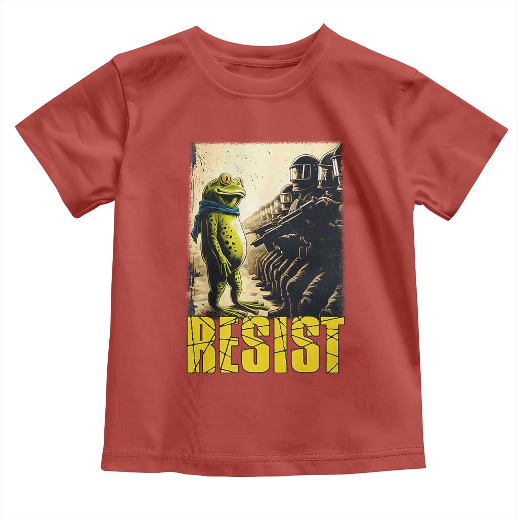 Resist Frog Toddler T Shirt Stand Against Free Portland Protest TS02 Red Print Your Wear