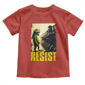 Resist Frog Toddler T Shirt Stand Against Free Portland Protest TS02 Red Print Your Wear