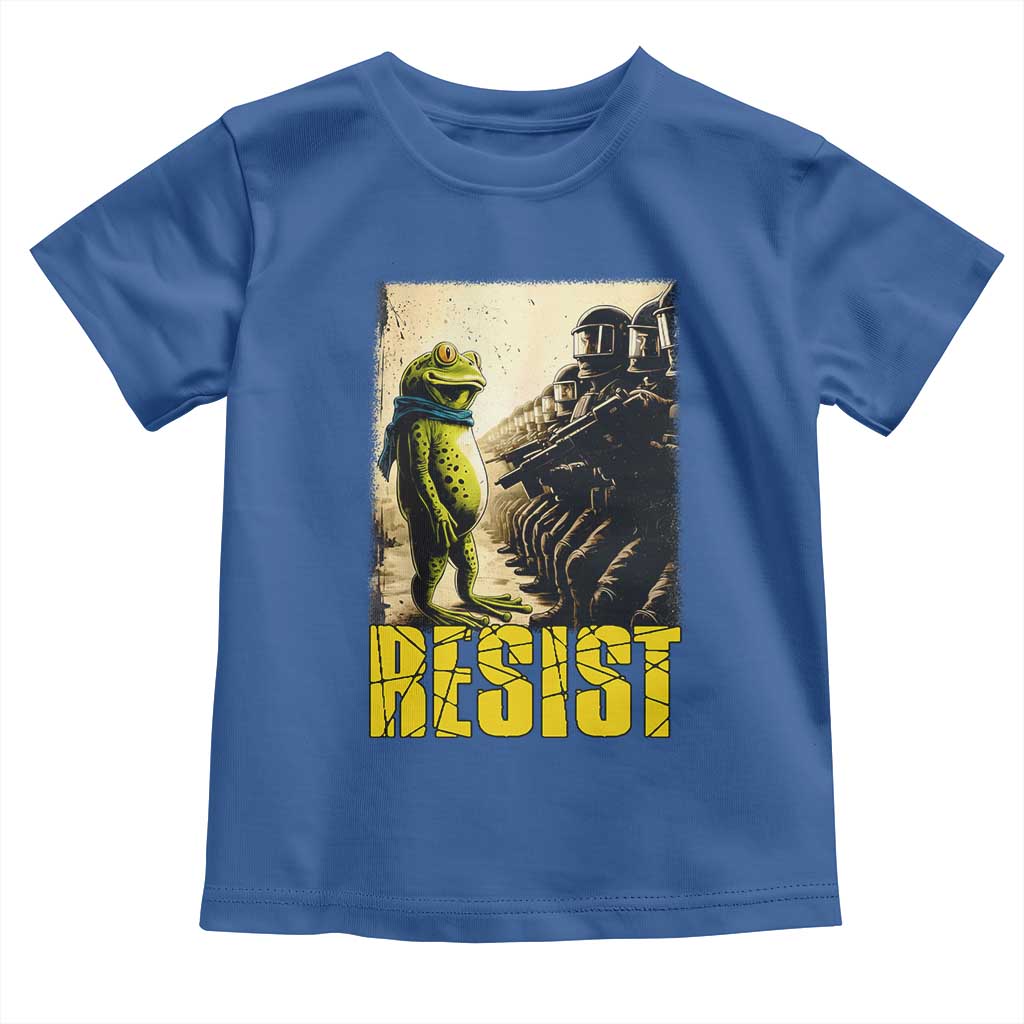Resist Frog Toddler T Shirt Stand Against Free Portland Protest TS02 Royal Blue Print Your Wear
