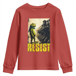 Resist Frog Youth Sweatshirt Stand Against Free Portland Protest TS02 Red Print Your Wear