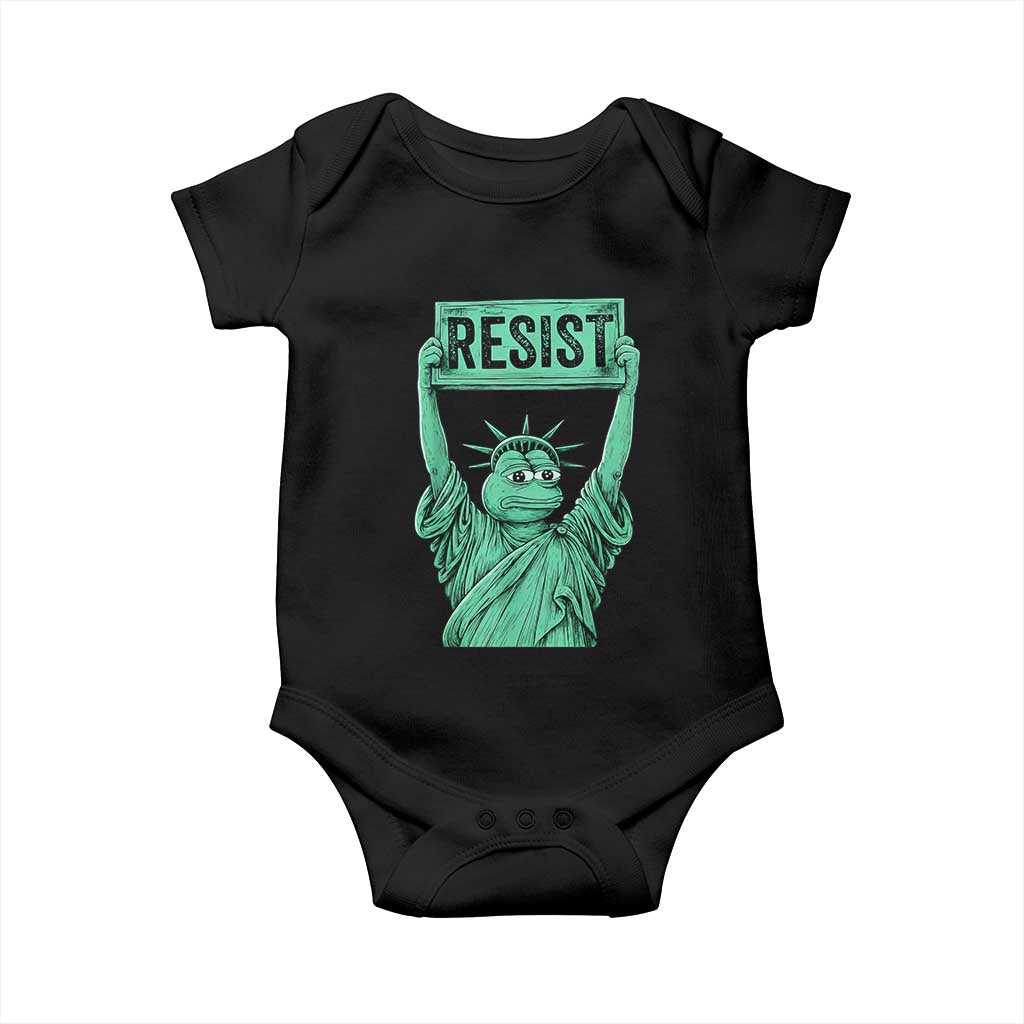 Funny Liberty Frog Meme Resist Baby Onesie Portland Frogs Protest Freedom Fighter TS02 Black Print Your Wear