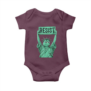 Funny Liberty Frog Meme Resist Baby Onesie Portland Frogs Protest Freedom Fighter TS02 Maroon Print Your Wear