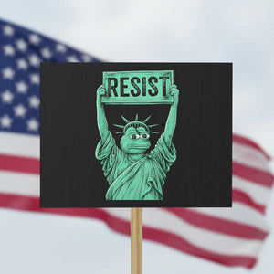 Funny Liberty Frog Meme Resist Protest Sign Portland Frogs Protest Freedom Fighter TS02 Horizontal 18" x 24" Black Print Your Wear
