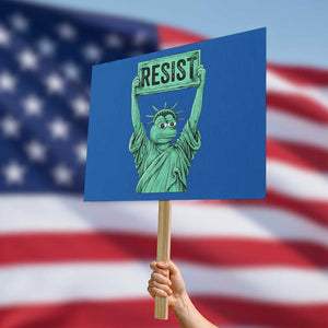 Funny Liberty Frog Meme Resist Protest Sign Portland Frogs Protest Freedom Fighter TS02 Horizontal 18" x 24" Blue Print Your Wear