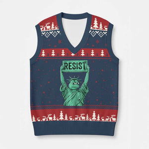 Funny Liberty Frog Meme Resist V-Neck Knit Sweater Vest Portland Frogs Protest Freedom Fighter TS02 Navy Red Print Your Wear