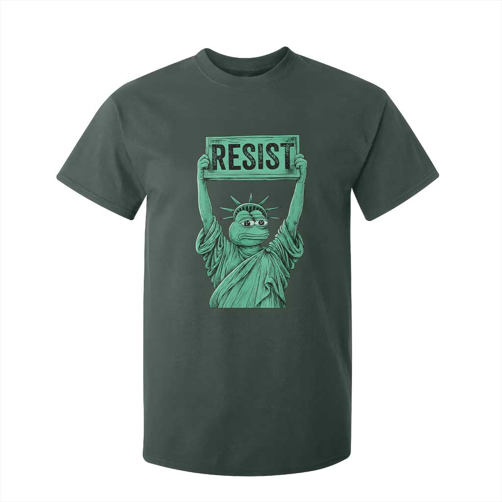Funny Liberty Frog Meme Resist T Shirt For Kid Portland Frogs Protest Freedom Fighter TS02 Dark Forest Green Print Your Wear