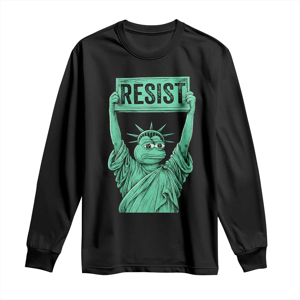 Funny Liberty Frog Meme Resist Long Sleeve Shirt Portland Frogs Protest Freedom Fighter TS02 Black Print Your Wear