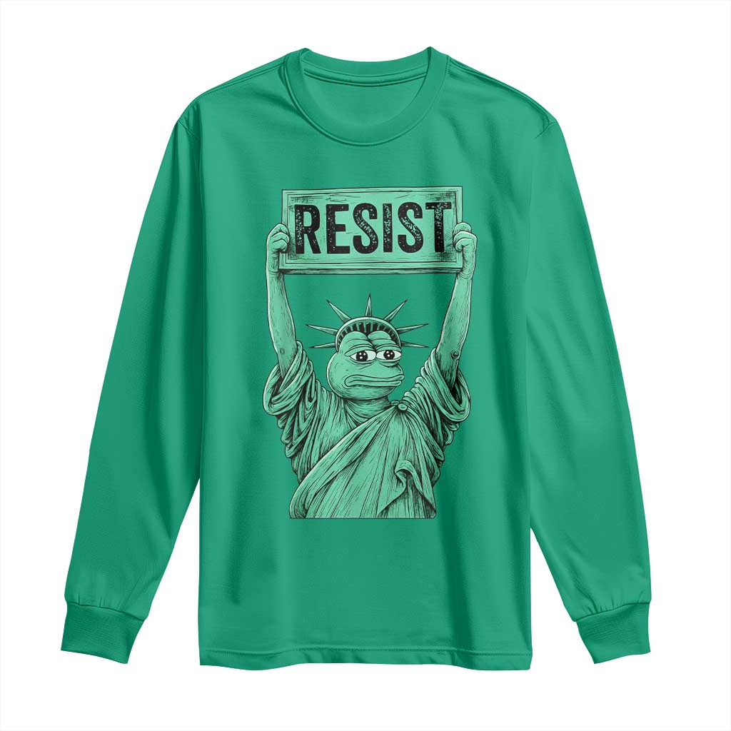 Funny Liberty Frog Meme Resist Long Sleeve Shirt Portland Frogs Protest Freedom Fighter TS02 Irish Green Print Your Wear