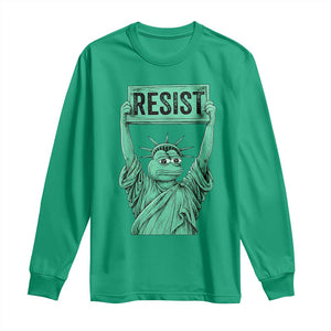 Funny Liberty Frog Meme Resist Long Sleeve Shirt Portland Frogs Protest Freedom Fighter TS02 Irish Green Print Your Wear