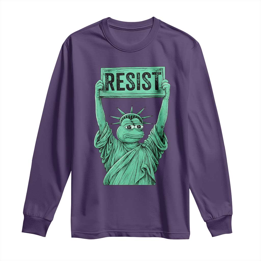 Funny Liberty Frog Meme Resist Long Sleeve Shirt Portland Frogs Protest Freedom Fighter TS02 Purple Print Your Wear