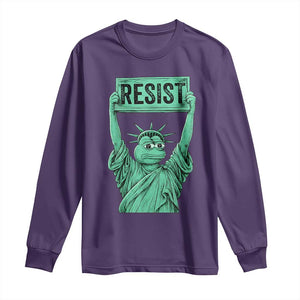 Funny Liberty Frog Meme Resist Long Sleeve Shirt Portland Frogs Protest Freedom Fighter TS02 Purple Print Your Wear