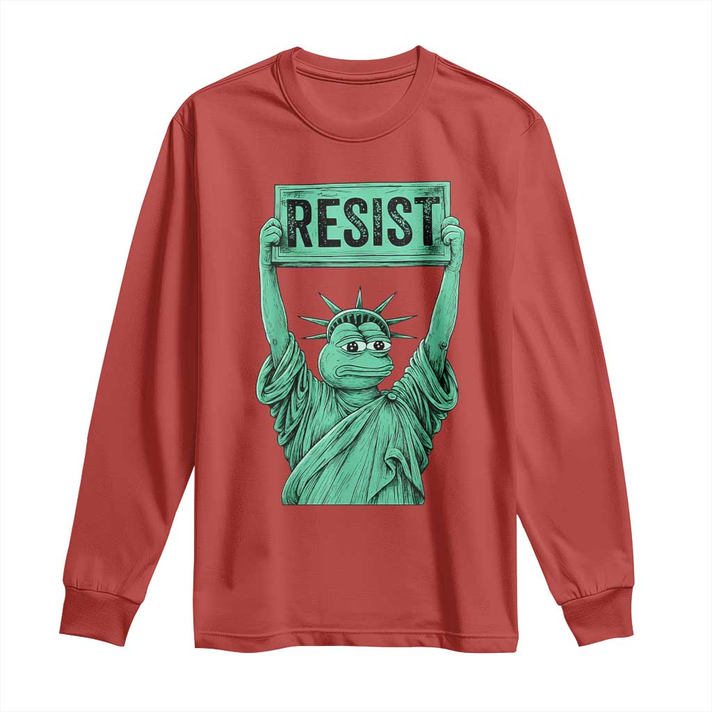 Funny Liberty Frog Meme Resist Long Sleeve Shirt Portland Frogs Protest Freedom Fighter TS02 Red Print Your Wear
