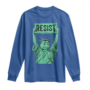 Funny Liberty Frog Meme Resist Long Sleeve Shirt Portland Frogs Protest Freedom Fighter TS02 Royal Blue Print Your Wear