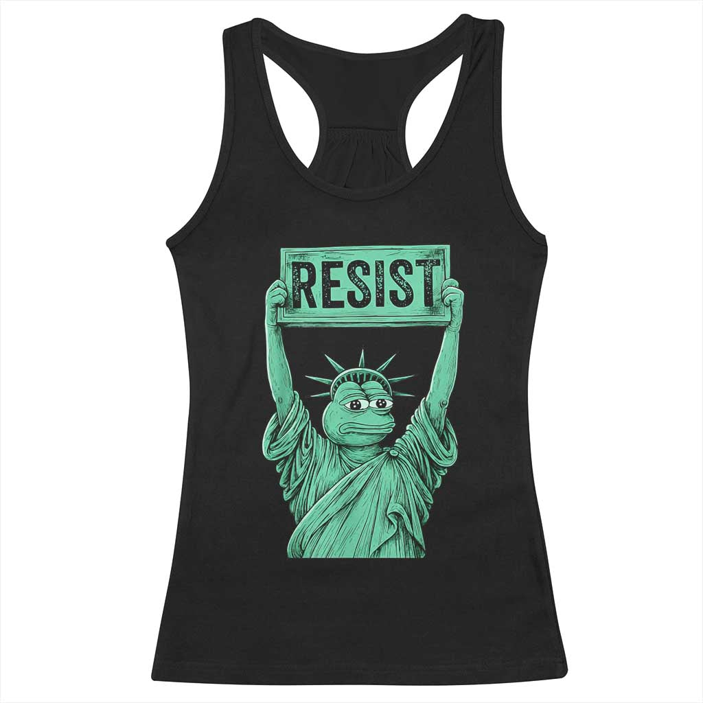 Funny Liberty Frog Meme Resist Racerback Tank Top Portland Frogs Protest Freedom Fighter TS02 Black Print Your Wear