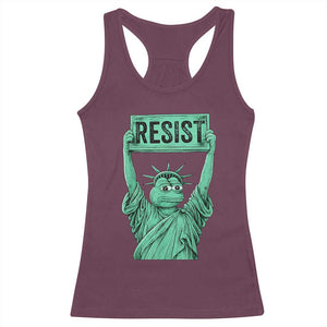 Funny Liberty Frog Meme Resist Racerback Tank Top Portland Frogs Protest Freedom Fighter TS02 Maroon Print Your Wear