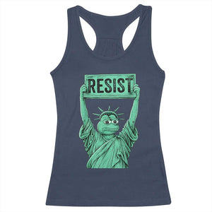 Funny Liberty Frog Meme Resist Racerback Tank Top Portland Frogs Protest Freedom Fighter TS02 Navy Print Your Wear
