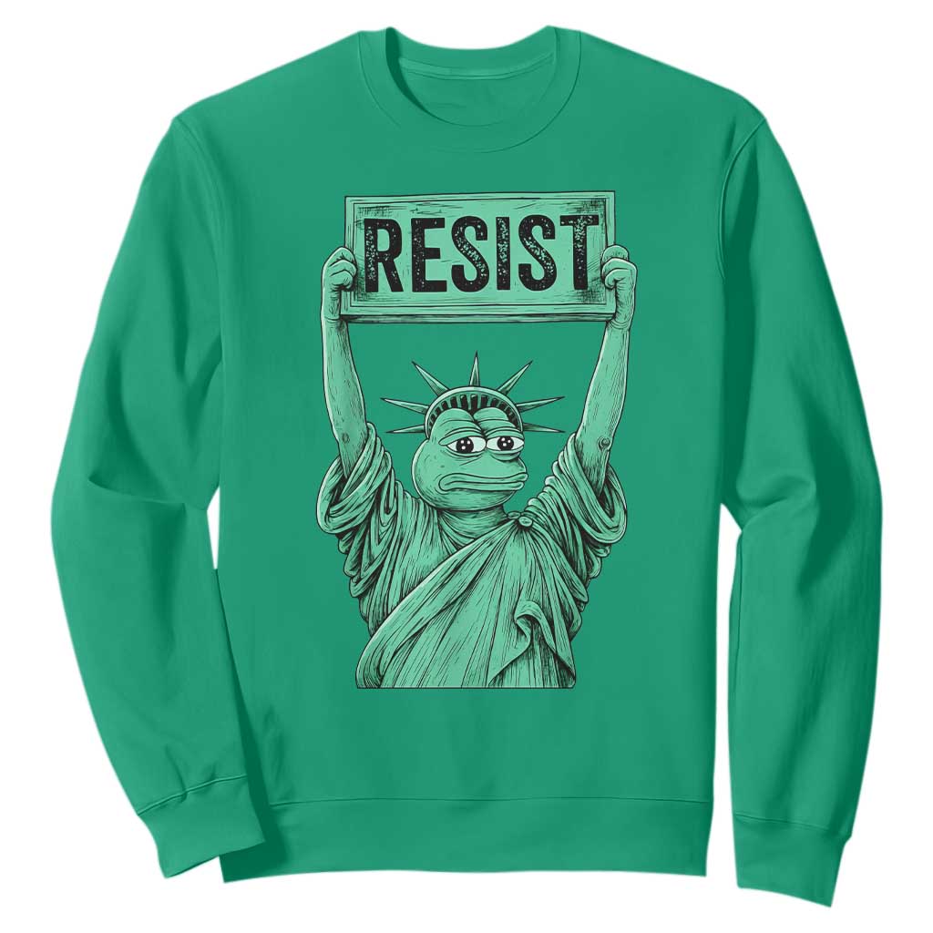 Funny Liberty Frog Meme Resist Sweatshirt Portland Frogs Protest Freedom Fighter TS02 Irish Green Print Your Wear