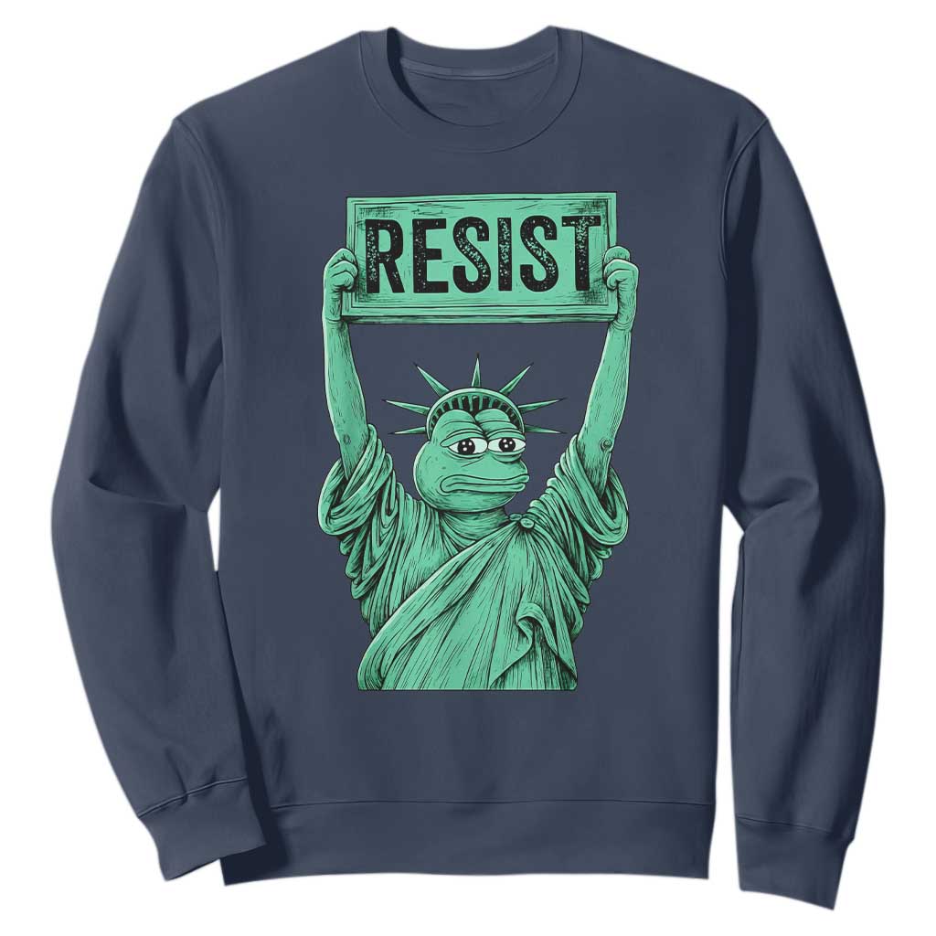 Funny Liberty Frog Meme Resist Sweatshirt Portland Frogs Protest Freedom Fighter TS02 Navy Print Your Wear