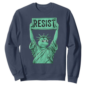 Funny Liberty Frog Meme Resist Sweatshirt Portland Frogs Protest Freedom Fighter TS02 Navy Print Your Wear