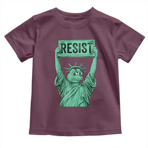 Funny Liberty Frog Meme Resist Toddler T Shirt Portland Frogs Protest Freedom Fighter TS02 Maroon Print Your Wear