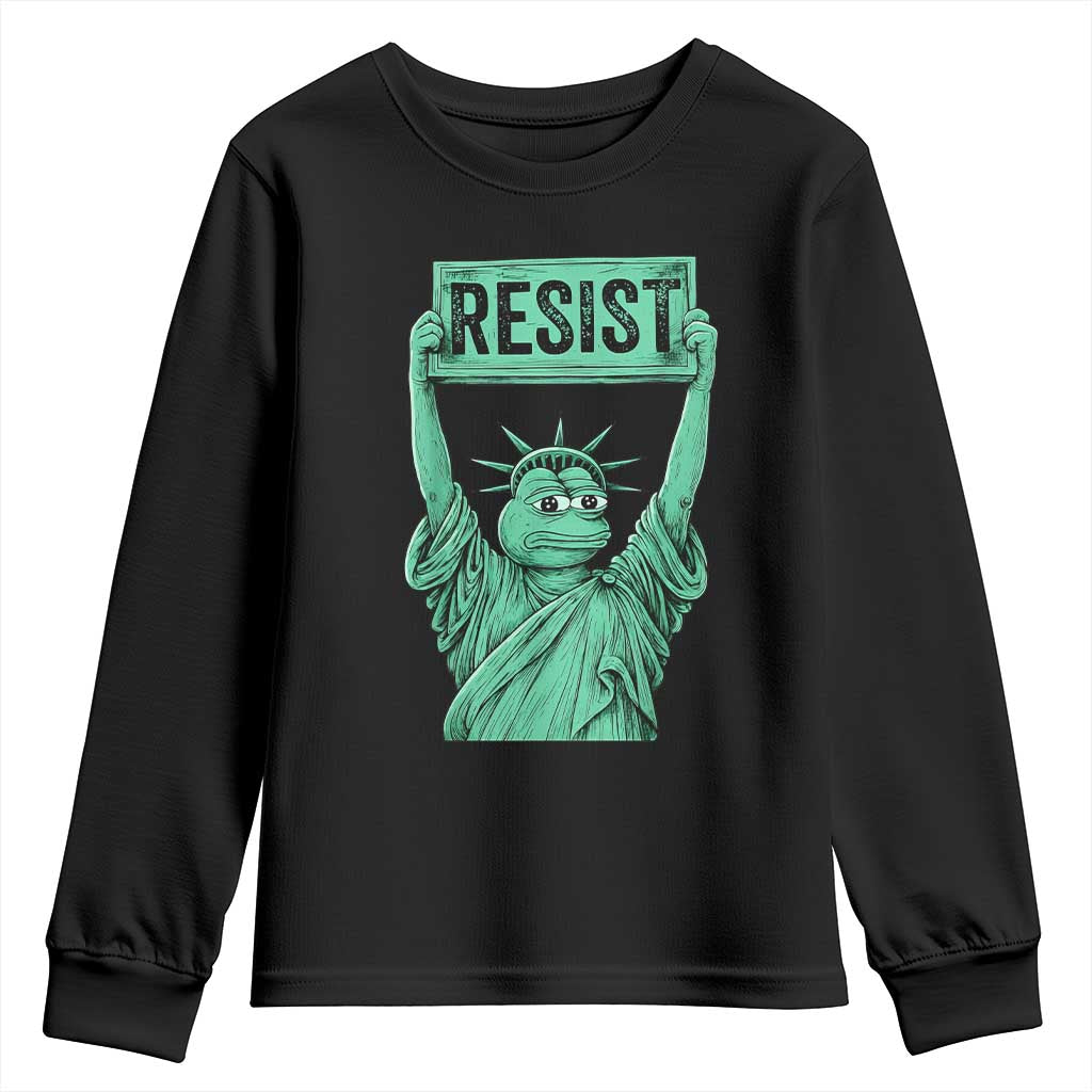 Funny Liberty Frog Meme Resist Youth Sweatshirt Portland Frogs Protest Freedom Fighter TS02 Black Print Your Wear