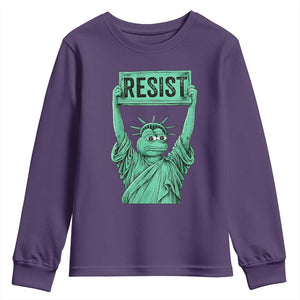 Funny Liberty Frog Meme Resist Youth Sweatshirt Portland Frogs Protest Freedom Fighter TS02 Purple Print Your Wear