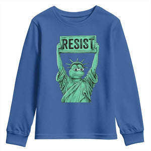 Funny Liberty Frog Meme Resist Youth Sweatshirt Portland Frogs Protest Freedom Fighter TS02 Royal Blue Print Your Wear