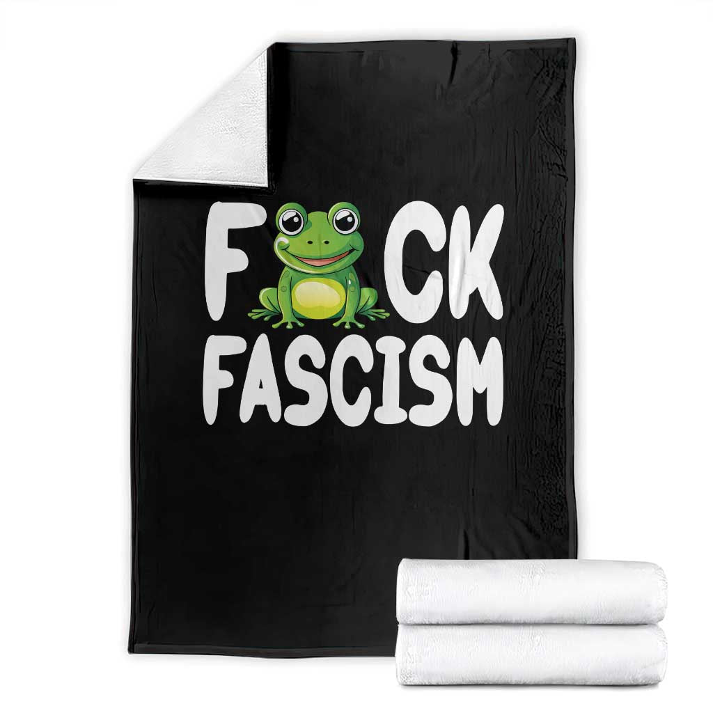 Funny Frog Fck Fascism Throw Blanket Resist Protest Human Rights TS02 Black Print Your Wear